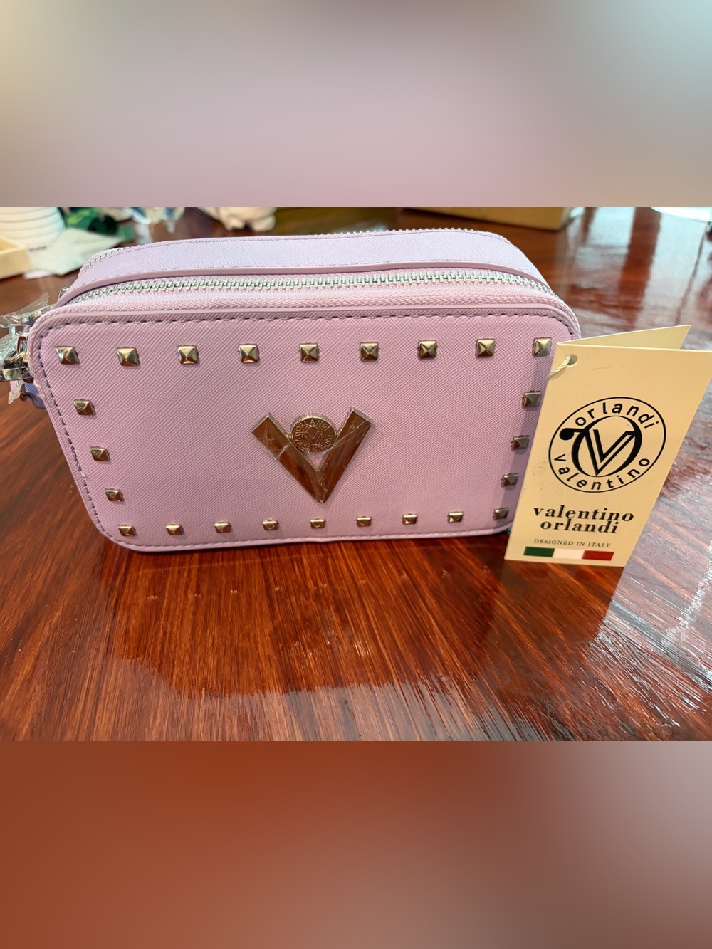 Valentino Orlandi Lavender Studded crossbody Bag